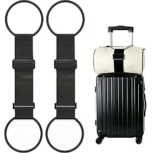 2Pack Adjustable Luggage Straps for Suitcases, Connect Bag to Suitcase | Strong & Durable Polyesterd, Convenient Travel, Trav