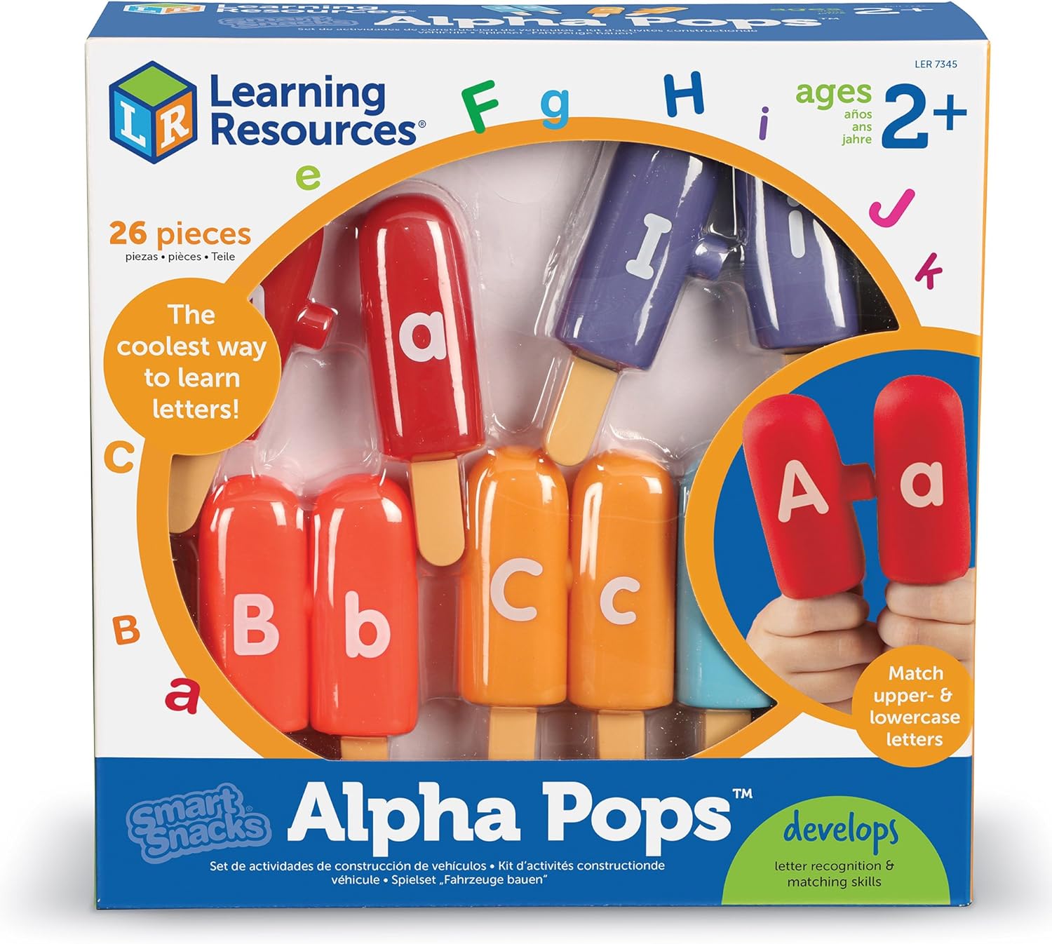 Learning Resources Smart Snacks Alpha Pops, Alphabet Matching & Fine Motor Skills Toy, 26 Double Sided Pieces, Ages 2+,Multi-color: Toys & Games
