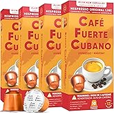 Café Fuerte Cubano, Aluminum Espresso Capsules, Compatible with Nespresso Original Machines, Dark Roast, Intensity 13, High Caffeine, Recyclable Coffee Pods, Roasted and Packaged in USA (40 Count)