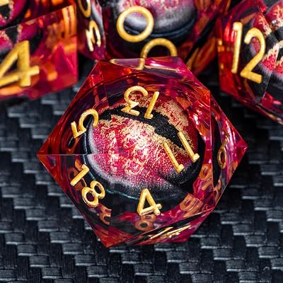 ARUOHHA Dragon Eye DND Resin Dice Set 7 pcs Gift Box Sharp Edge Polyhedral