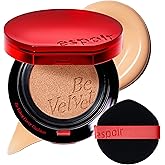 Espoir Be Velvet Cushion Foundation #25 Tan | Quick and Easy Coverage with Long-lasting Color by Zero Oxidation, Velvety Smooth Finish & Lightweight Formula, Vegan, Korean Makeup, 0.46 oz