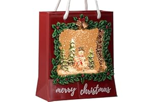 LEYUPEAK Snowman Snow Globe Christmas Decorations Musical Snow Globes Lantern with Swirling Glitter, Christmas Tree Snow Globe Lamp Battery Operated & USB Powered Merry Christmas Holiday Party Decor Gifts