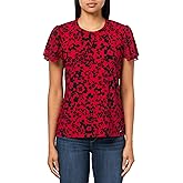 Tommy Hilfiger Womens Flutter Sleeve Floral Top