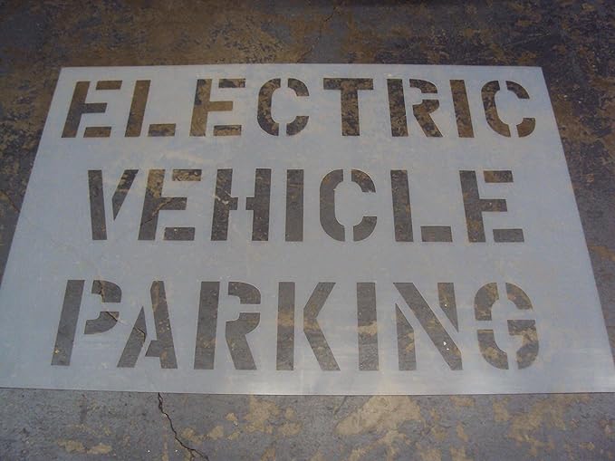 8" ELECTRIC VEHICLE PARKING Stencil 8 Inch X 5.25 Inch