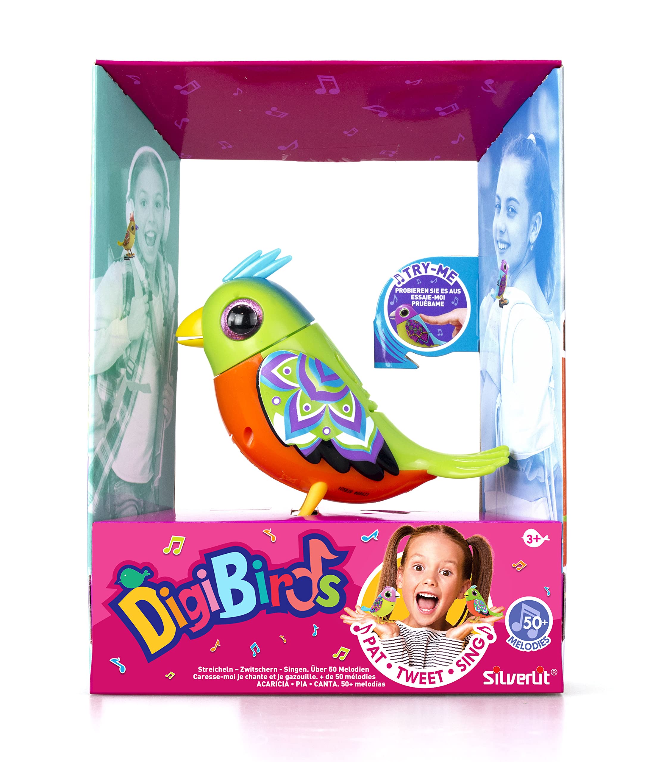 Digibirds Single Assorted Styles, Playset & Interactive, Animated Electronic Bird, Sounds, Record & Playback, Sings, Head Turns