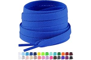 Puzeam Upgrade Tight Weave Flat Shoelaces 28 Colors 5/16" Wide Shoe Laces for Sneakers - 2Pairs
