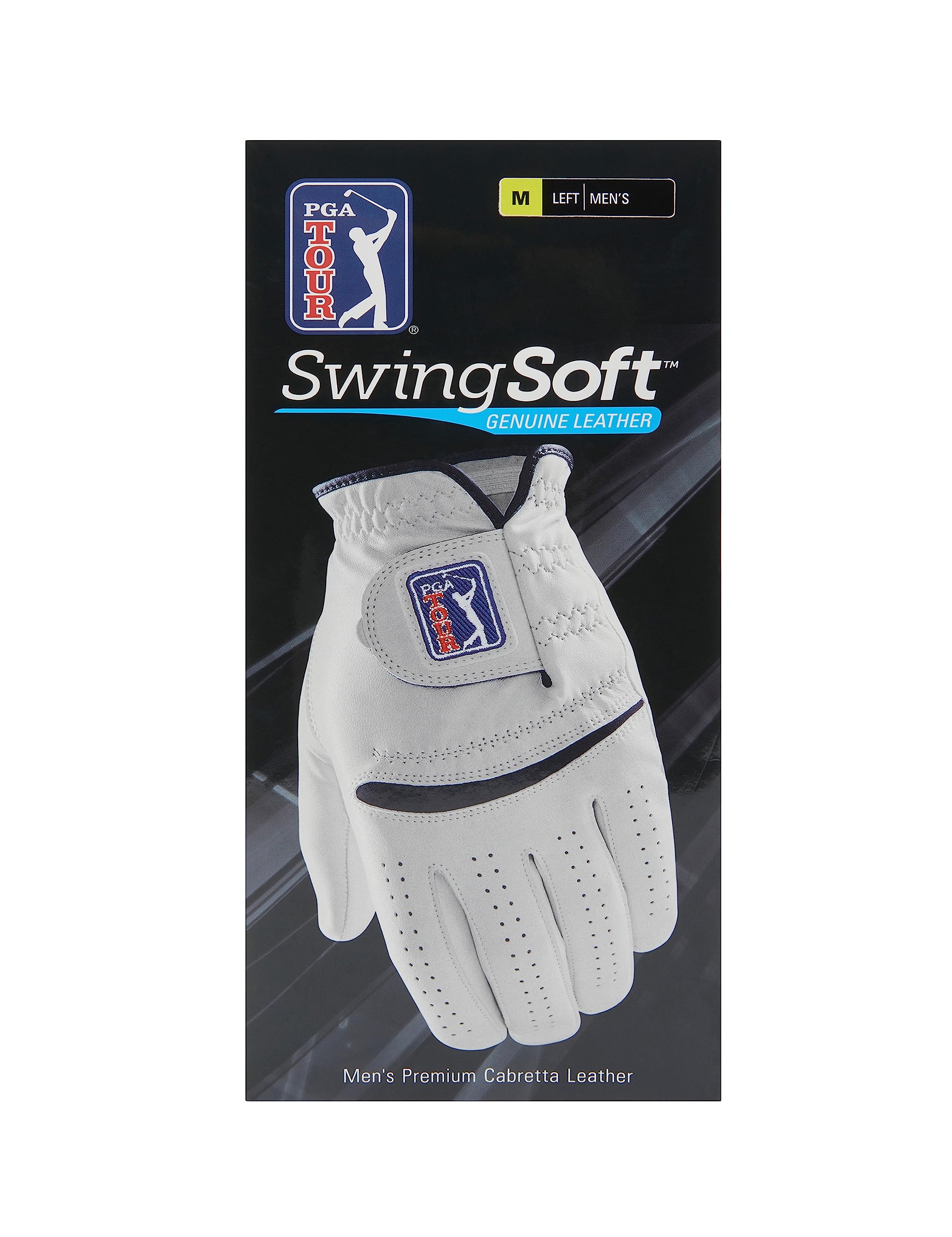 PGA Men's Leather Golf Glove - Left, Bright White, L