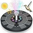 AISITIN 3.5W LED Solar Fountain for Birdbath, Solar Water Fountains with 3000mAh Battery 6 Nozzles, Solar Powered Fountain Pu