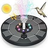 AISITIN 3.5W LED Solar Fountain for Birdbath, Solar Water Fountains with 3000mAh Battery 6 Nozzles, Solar Powered Fountain Pu