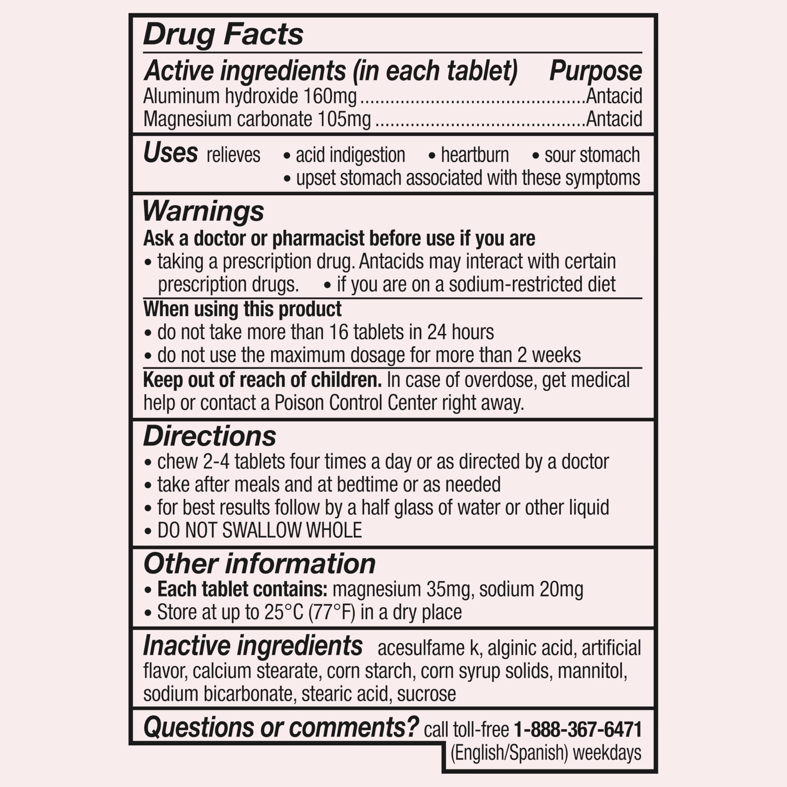 Gaviscon Extra Strength Cherry Chewable Tablet For Fast-Acting Heartburn Relief, 100 Count