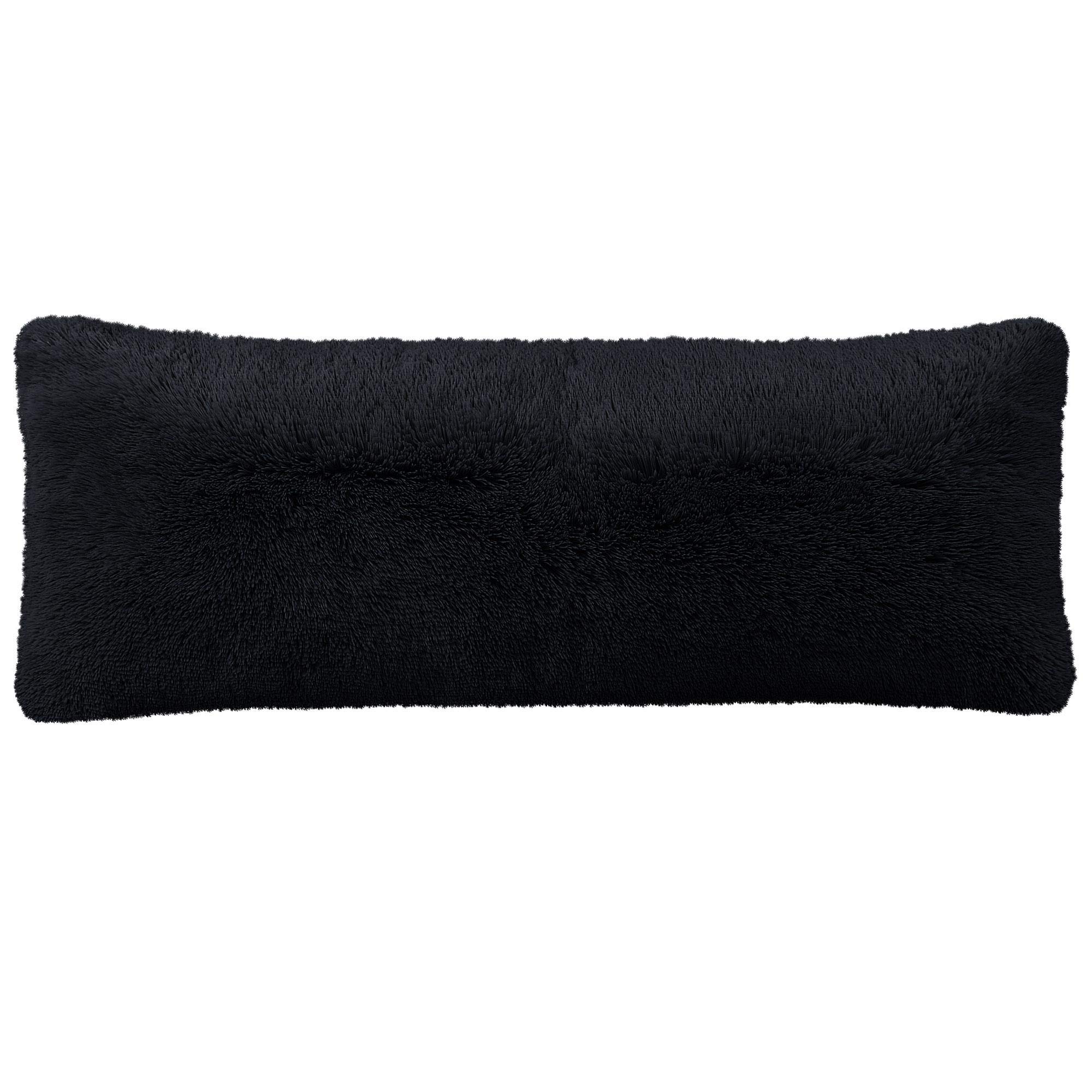 PiccoCasa Body Pillow Cover Soft Shaggy Plush Long Faux Fur Pillowcases with Zipper Closure Fuzzy Mongolian Velvet Pillow Body/20x60inch Black