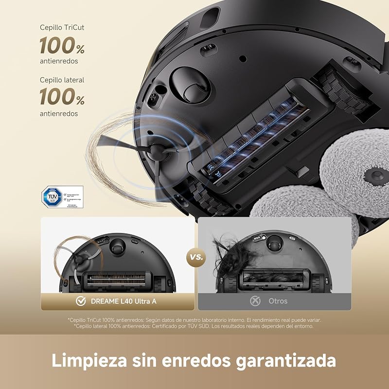 L40 Ultra A Negro Robot Aspirador Friegasuelo, Succión de 24,000 Pa