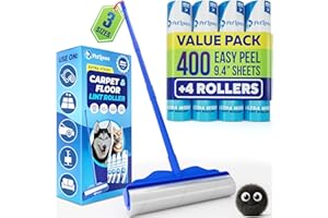PetLovers Large Lint Roller with 3 Refills – 400 Total Sheets for Tackling Pet Hair, Extra Large Floor and Carpet Roller for 