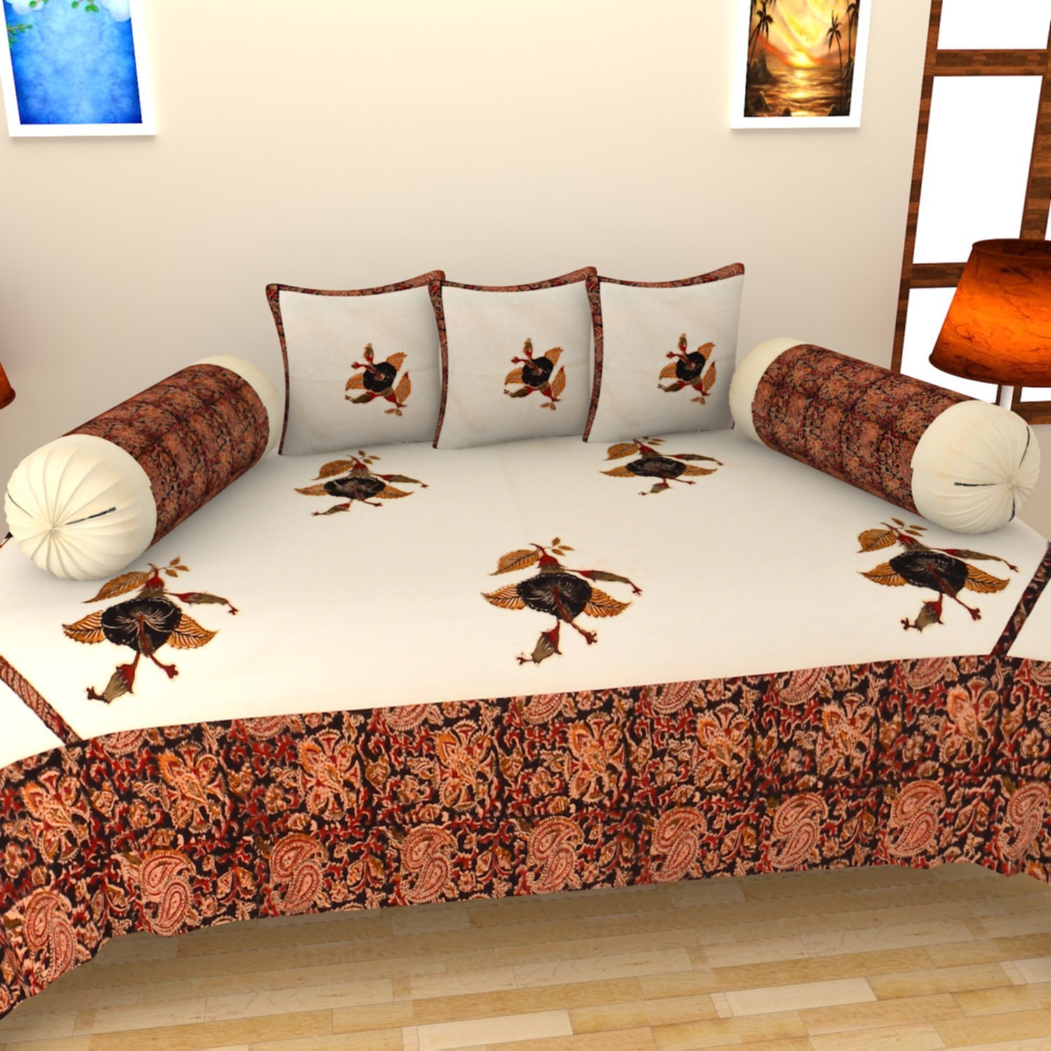 diwan cot pillow set