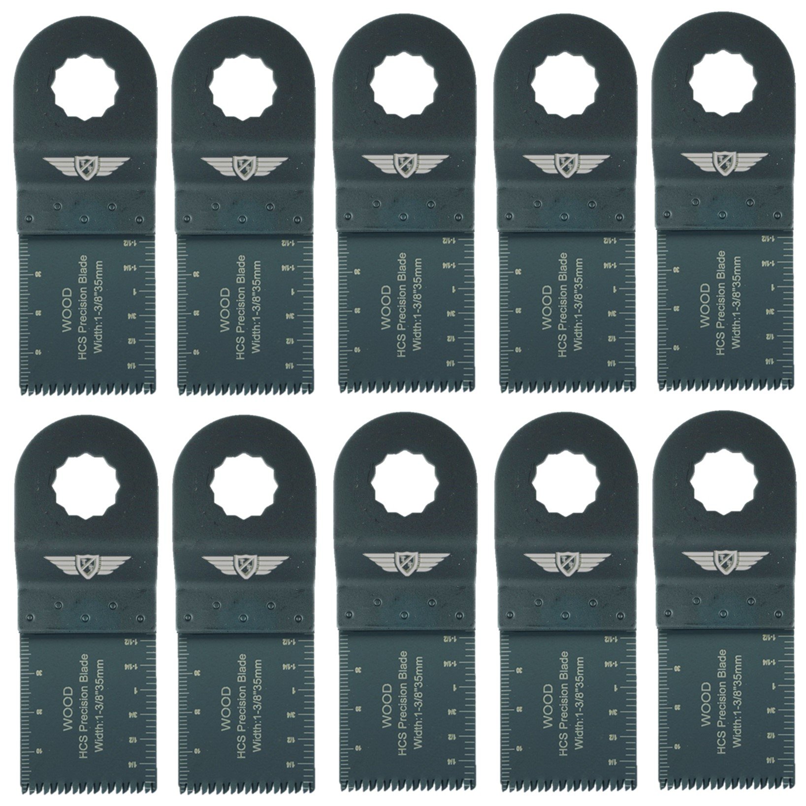 10 x TopsTools WX35J_10 35mm Japan Coarse Cut Blades Compatible with Worx Sonicrafter, Worx 250W, Erbauer Multitool Multi Tool Accessories