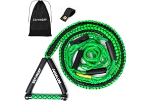 SETYPARY 25ft Wakesurf Rope and Handle, Floating Wake Surf, 6 Section Removeable Surf Tow