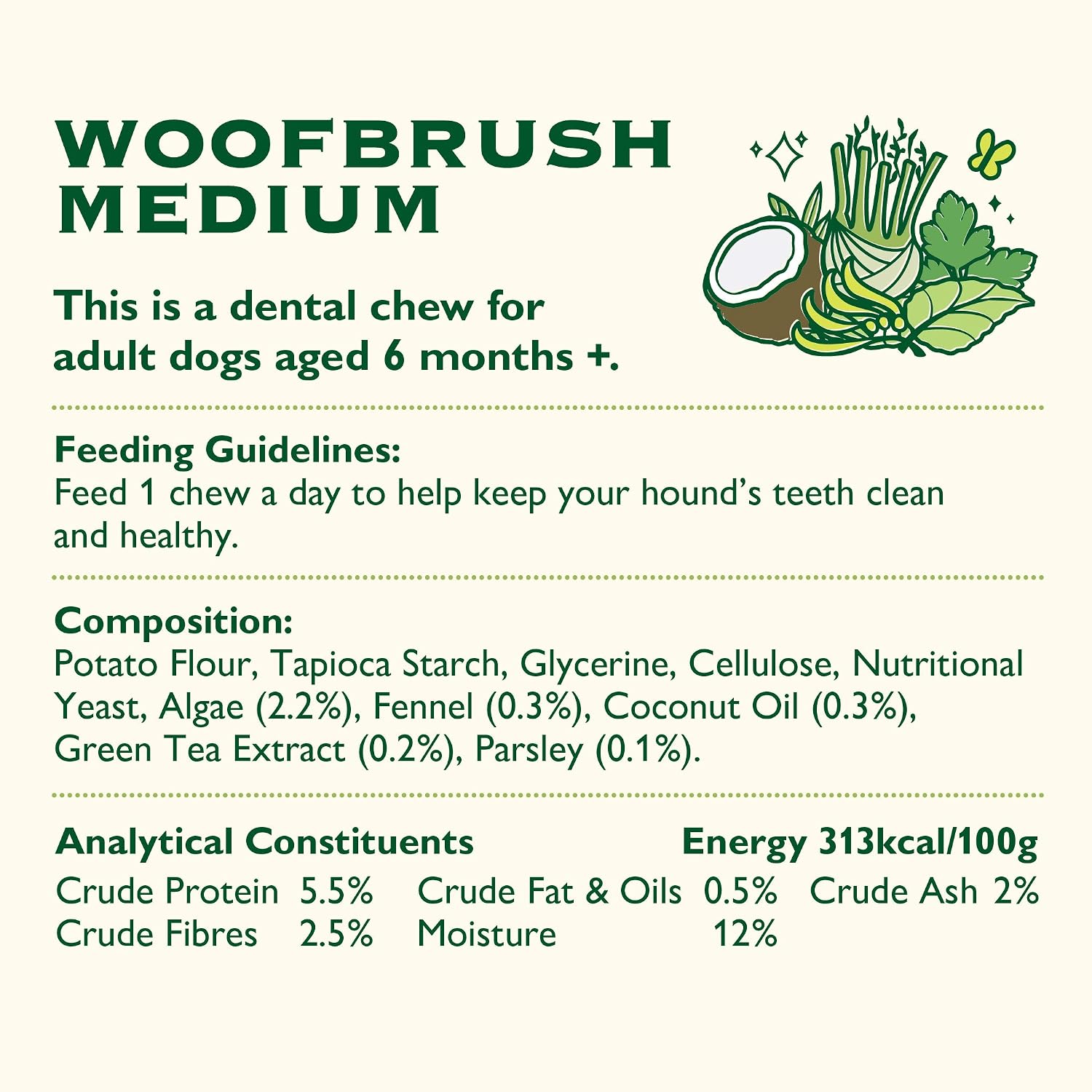 Lily's Kitchen Woofbrush Dental Chew - Natural Dental Sticks for Medium Dogs (5 Packs of 7 Chews), 140 g (Pack of 7) - Image 5