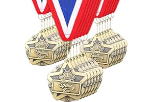 Quelay 30 Pcs 2 Inches Award Medals Bulk Medals Bulk with Neck Ribbons Metal Trophy Award Prize Gift for Tournaments, Competitions, Party, Kids and Adults