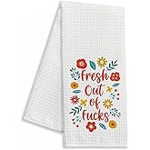 zcyhtqp Fresh Out of Fucks,Funny Kitchen Towels,Funny Dish Towels with Sayings,Dish Towels for Kitchen Decor,Chef Gift,Kitchen Gift for Women, New Home Housewarming Gifts