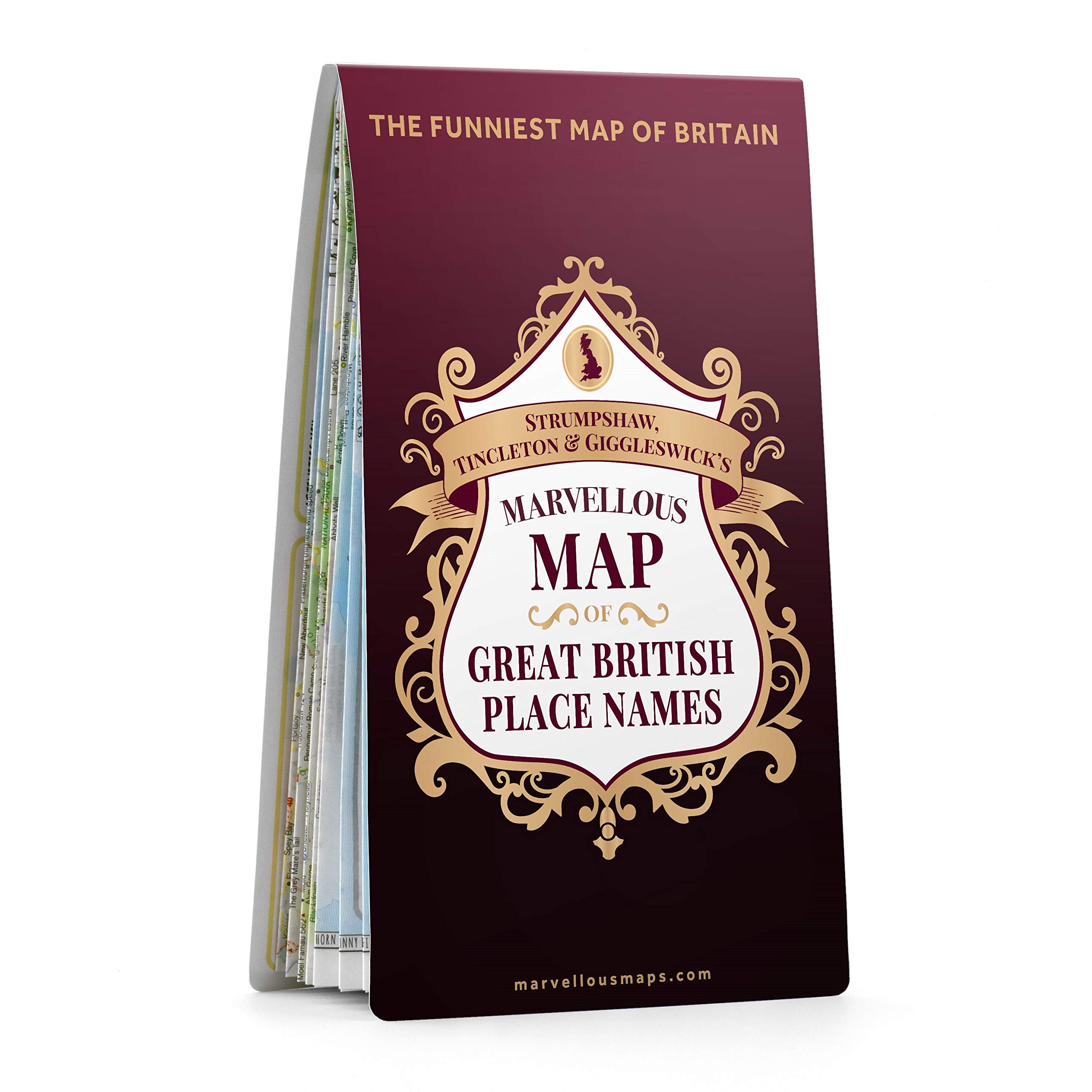 Great British Place Names Map | Funny Map & Guide | Marvellous Maps | Humour | British Gift | British Geography