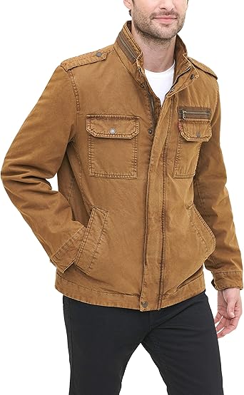 levi's men's washed cotton two pocket sherpa lined trucker jacket