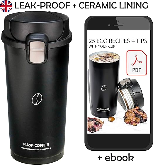 Home Kitchen Cooking Dining 12 Oz 360 Ml Black Travel Mug On The Go For Men And Women By Fiasp Coffee Leak Proof Lid Stainless Steel Double Wall Vacuum Insulated With