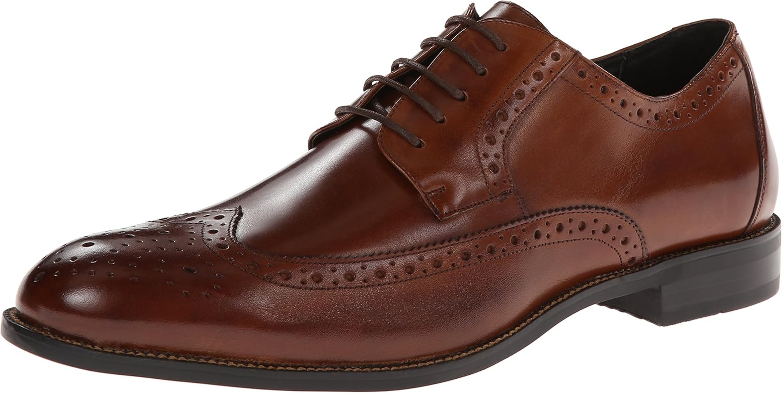 stacy adams wingtip cognac