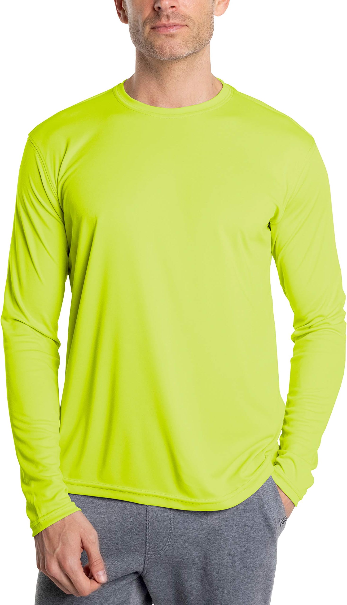 Men's Made in USA UPF 50+ UV Sun Protection Outdoor Performance Long Sleeve T-Shirt
