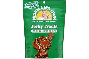 Newman's Own Jerky Treats for Dogs - Original Beef Recipe | Made with Grass Fed Beef | Grain Free | High in Protein | 5 oz Bag (Pack of 6)