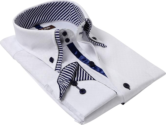 Amazon シャツスタイル Shirt Style ワイシャツ おしゃれ ボタンダウン 白 ドビー織り スリム Wht 030 シャツ 通販