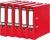 ED Pukka A4 Glossy 2-Ring Lever Arch File Set 5 Red 75mm Spine