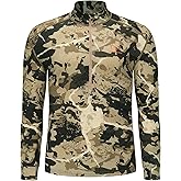 Lichenland Men's 100% Merino Wool Hunting Base Layer Tops Camo Shirts