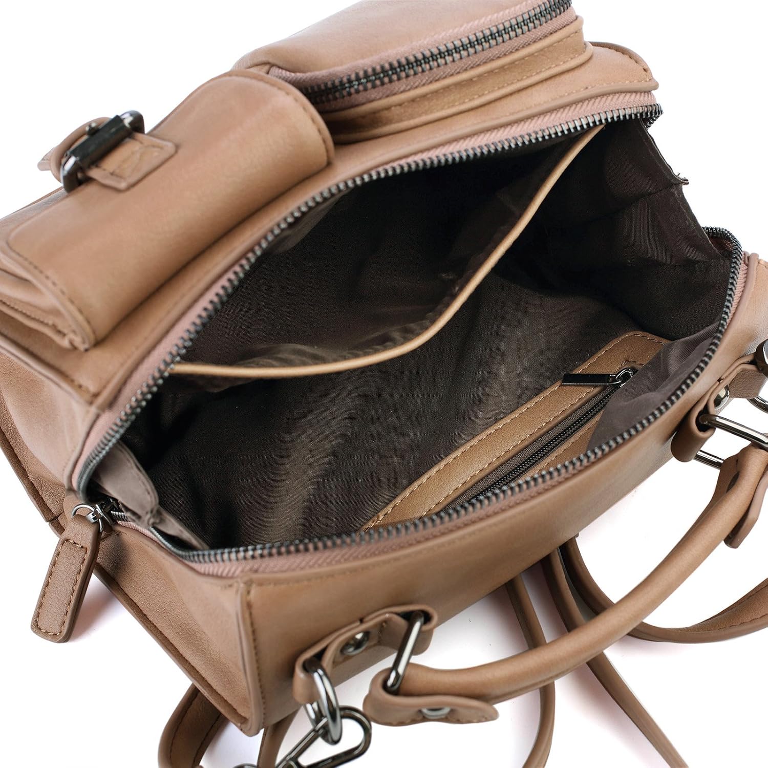 Women Pocket books Soft Leather Crossbody Bag Retro Multi Pocket