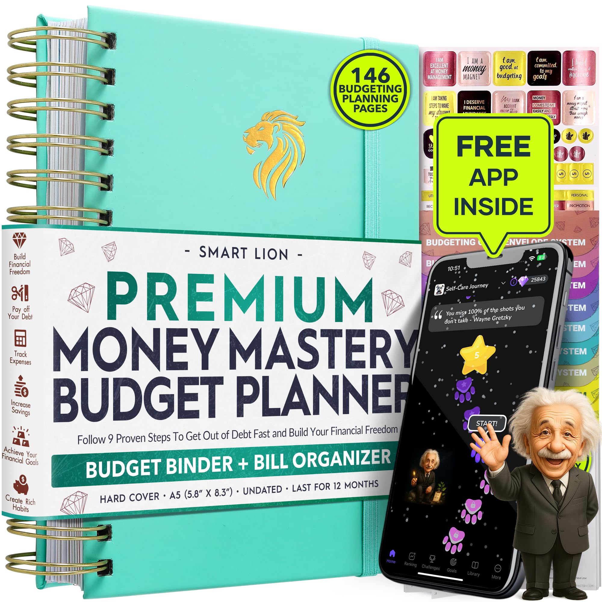 Budget Planner and Monthly Bill Organizer + Cash Envelope Buget Sytem | Finance Planner, Bill Payment Tracker & Money Saving with Panduo App | Money Mindset Journal for Attracting Financial Abundance