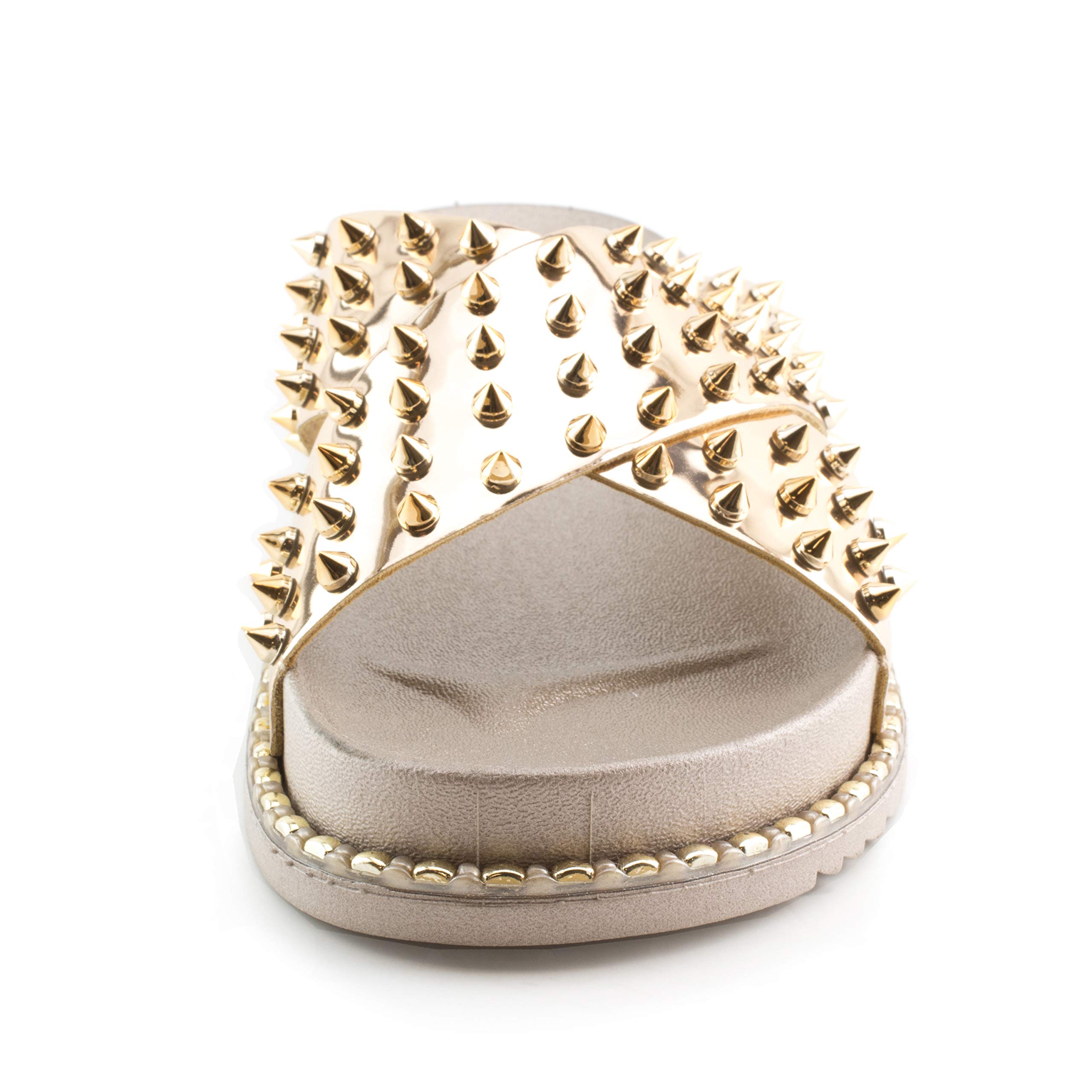 Forever Goth Womens Comfort Studded Strappy Slide Platform Sandals - Image 5