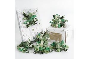 HUIHUANG Green Curly Gift Bows Self Adhesive Sage Green Burst Gift Bow for Gift Wrapping, Birthday, Wedding Baby Shower Party Favors, Wine Bottle, Treat Bags- 6 Counts