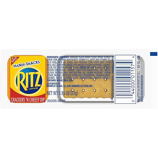 HANDI-SNACKS RITZ CRACKERS ‘N CHEESY DIP SNACK PACKS, 20 SNACK PACKS