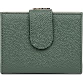 Julia Buxton Women's RFID Blocking Wallet with 16 Card Slots &amp; Coin Pocket, Snap Closure Trifold Purse Organizer,Classic Sage
