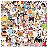 100PCS Funny Cartoon Bob's Movie Burgers Stickers for Kids Teens Girls Adult, Waterproof Vinyl Movie Decal for Water Bottle Skateboard Guitar Travel Case Bike Laptop,Car Bumper,Luggage,Phone (Gray)