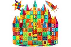 Magnetic Tiles, 110PCS Magnet Building Set, Magnetic Building Blocks,Construction STEM Toys for Kids, Gift for Boys Girls