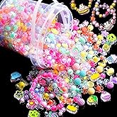 0.5 Lb DIY Kawaii Acrylic Beads Set, Bulk Pack, Cute Plastic Charm Beads for Bracelet Phone Keychain Making 111 (0.5Lb)