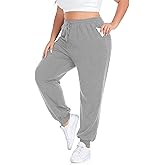 COOTRY Plus Size Sweatpants for Women Loose Elastic Waist Drawstring Joggers Workout Lounge Pants With Pockets