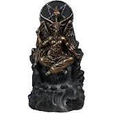 Ebros Sabbatic Goat of Mendes Samael Lilith Baphomet with Pentagram Sigil Backflow Cone Incense Smoke Burner Decorative Figurine 7.5