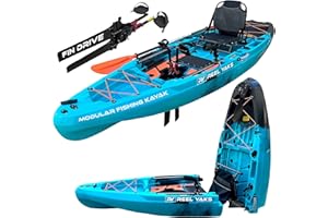Reel Yaks Rapido Modular Fishing Kayak - 10.8ft Lightweight, Sit On Top Kayak for Adults & Youth - Stable & Portable, Ideal Space-Saving Design for Travel - 400 lbs Capacity
