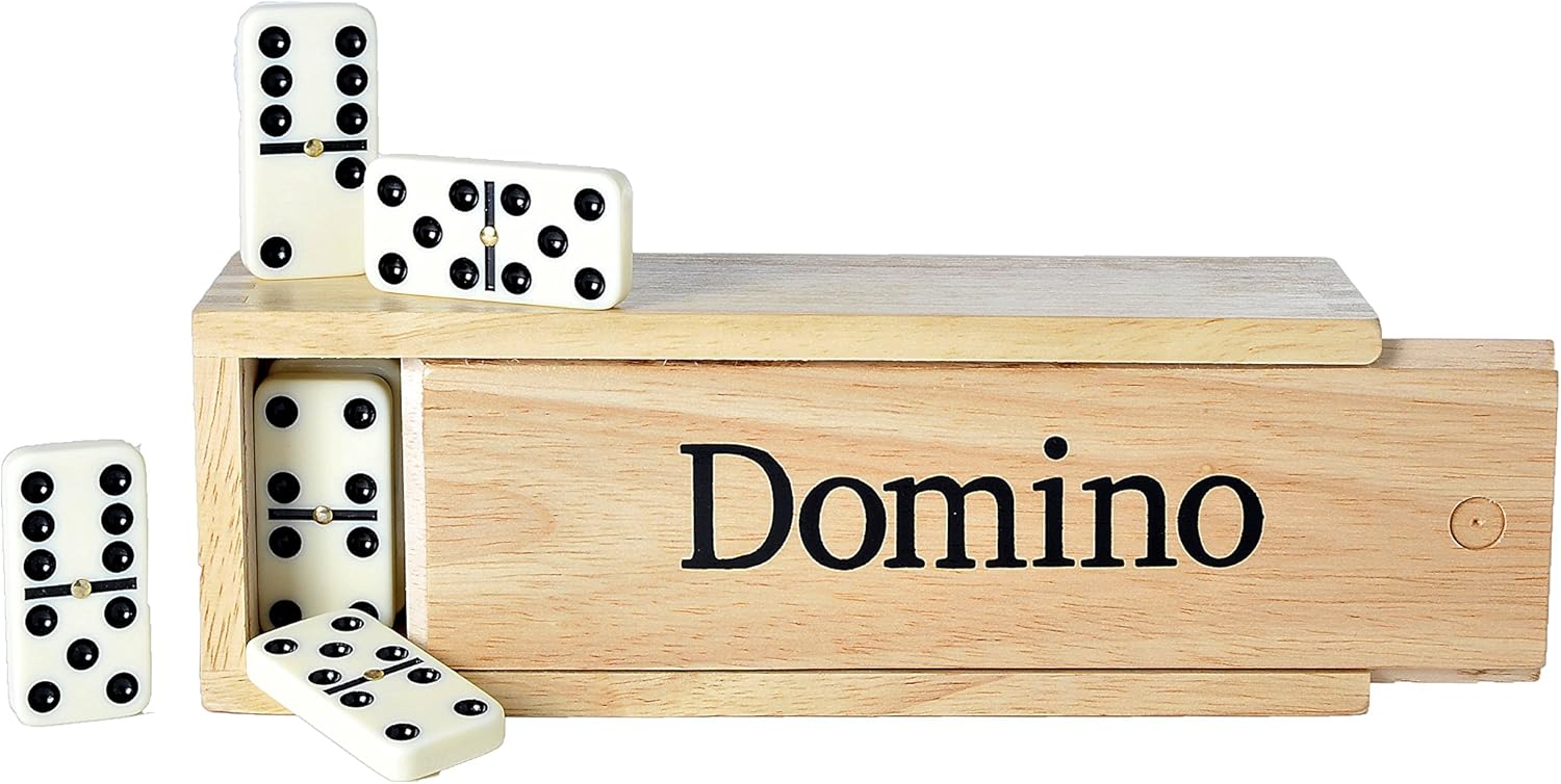 Tournament Double 6 Dominoes with spinners in wooden box Amazon.co.uk