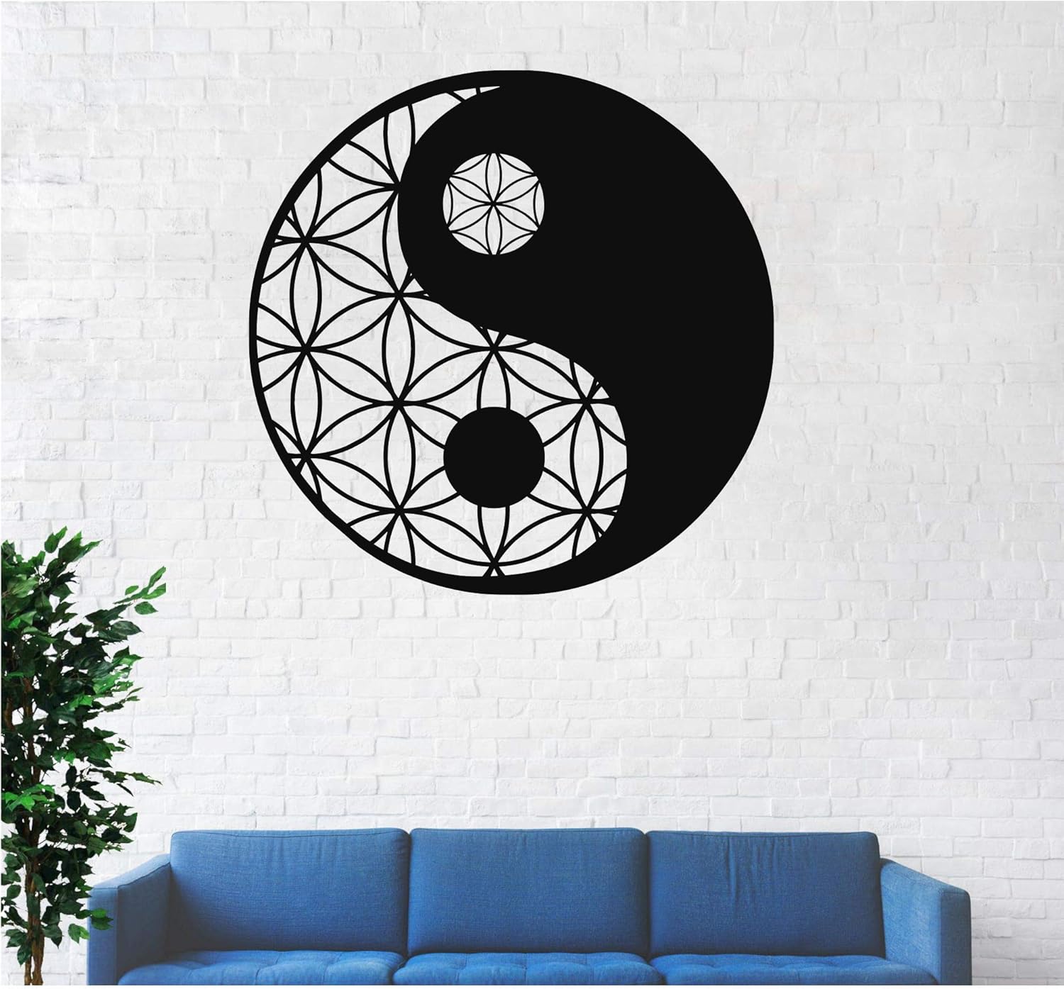 Metal Yin Yang Decor, Metal Wall Decor, Metal Wall Art, Interior Decoration, Wall Hangings, Sacred Wall Art, Zen Wall Decor, Geometric Decoration (18"W x 18"H / 45x45 cm)