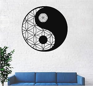 Metal Yin Yang Decor, Metal Wall Decor, Metal Wall Art, Interior Decoration, Wall Hangings, Sacred Wall Art, Zen Wall Decor, Geometric Decoration (18"W x 18"H / 45x45 cm)