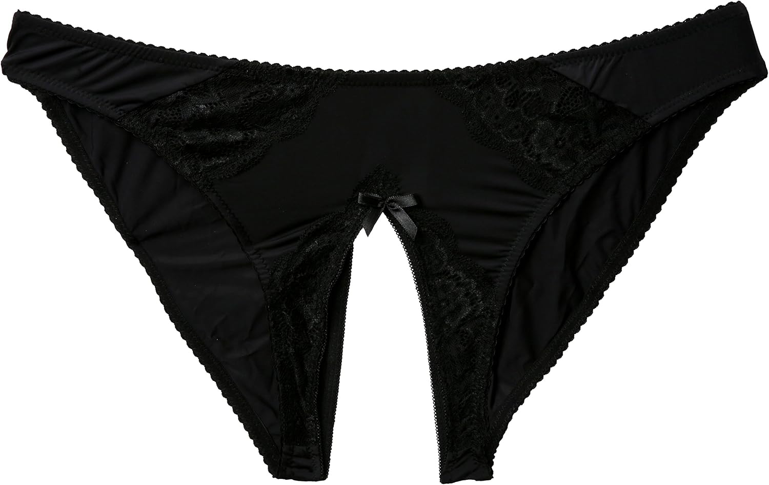 Cottelli Collection Crotch Less Panties, 2X-Large, Black, XXL
