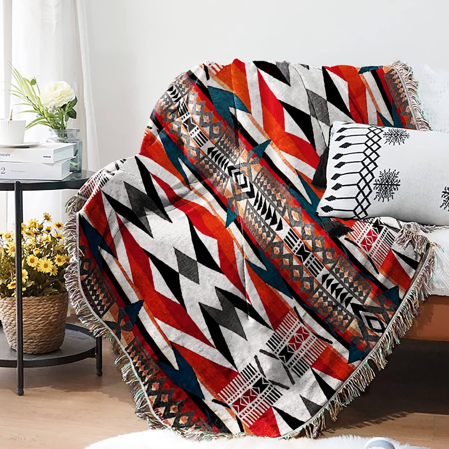 Pretyw Southwest Throw Blanket Aztec Blankets with