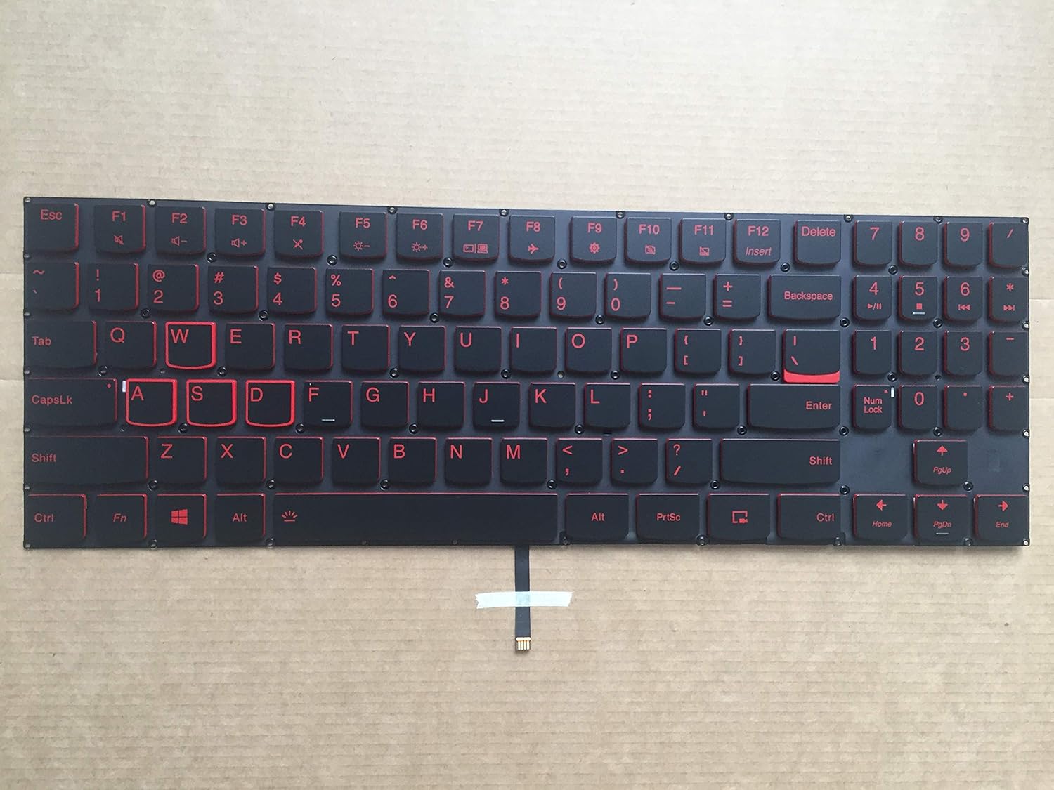 Original New for Lenovo Legion Y7000 Y7000P Y530 Series Gaming Laptop US Black Backlit Keyboard Red Word Red Side